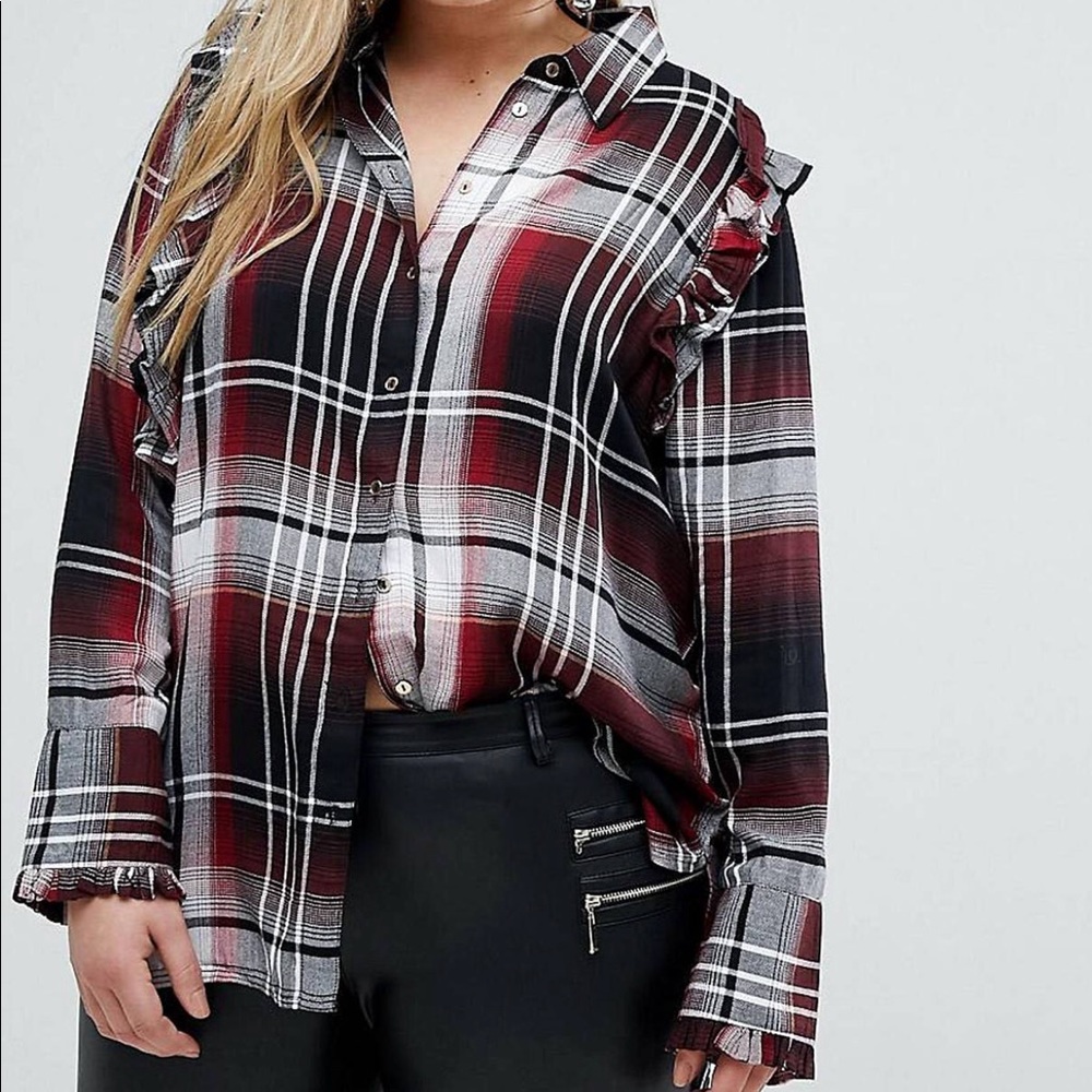 Flannel with ruffle detail